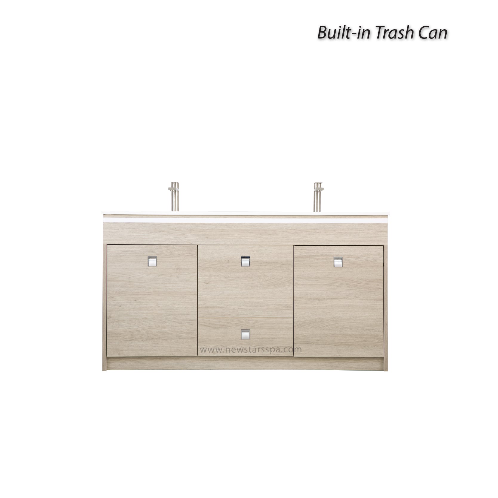 EX Double Sink w/Faucets 60" (No Mirror) - New Star Salon Furniture
