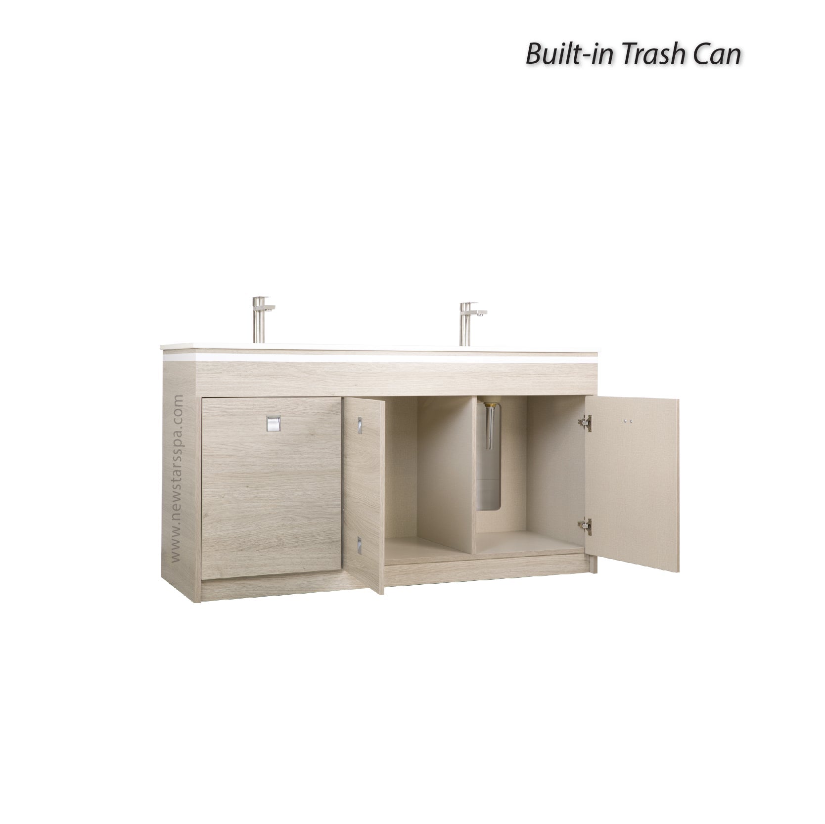 EX Double Sink w/Faucets 60" (No Mirror) - New Star Salon Furniture