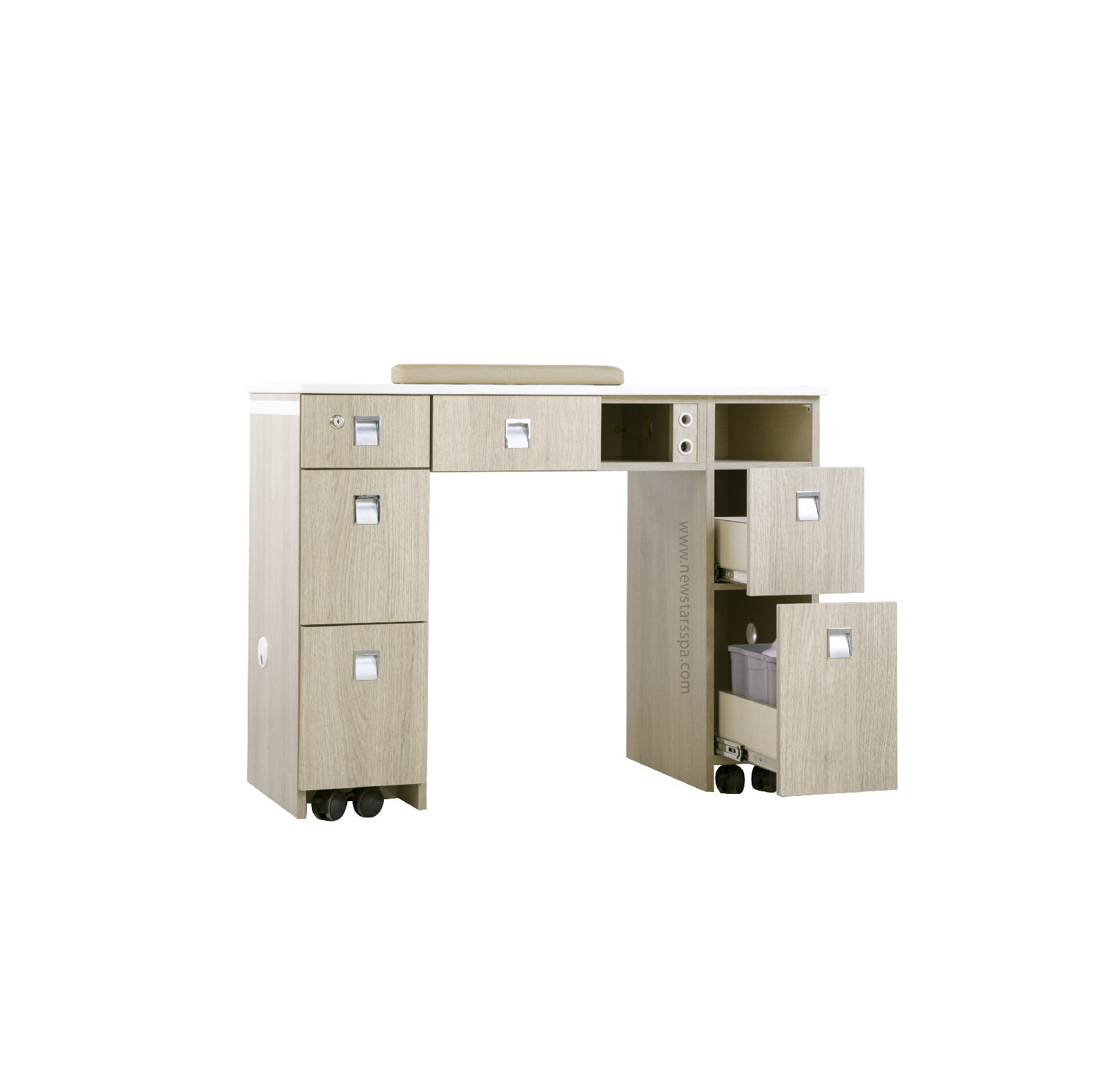 EX Nail Table w/3D Wood 41 1/2" - New Star Salon Furniture