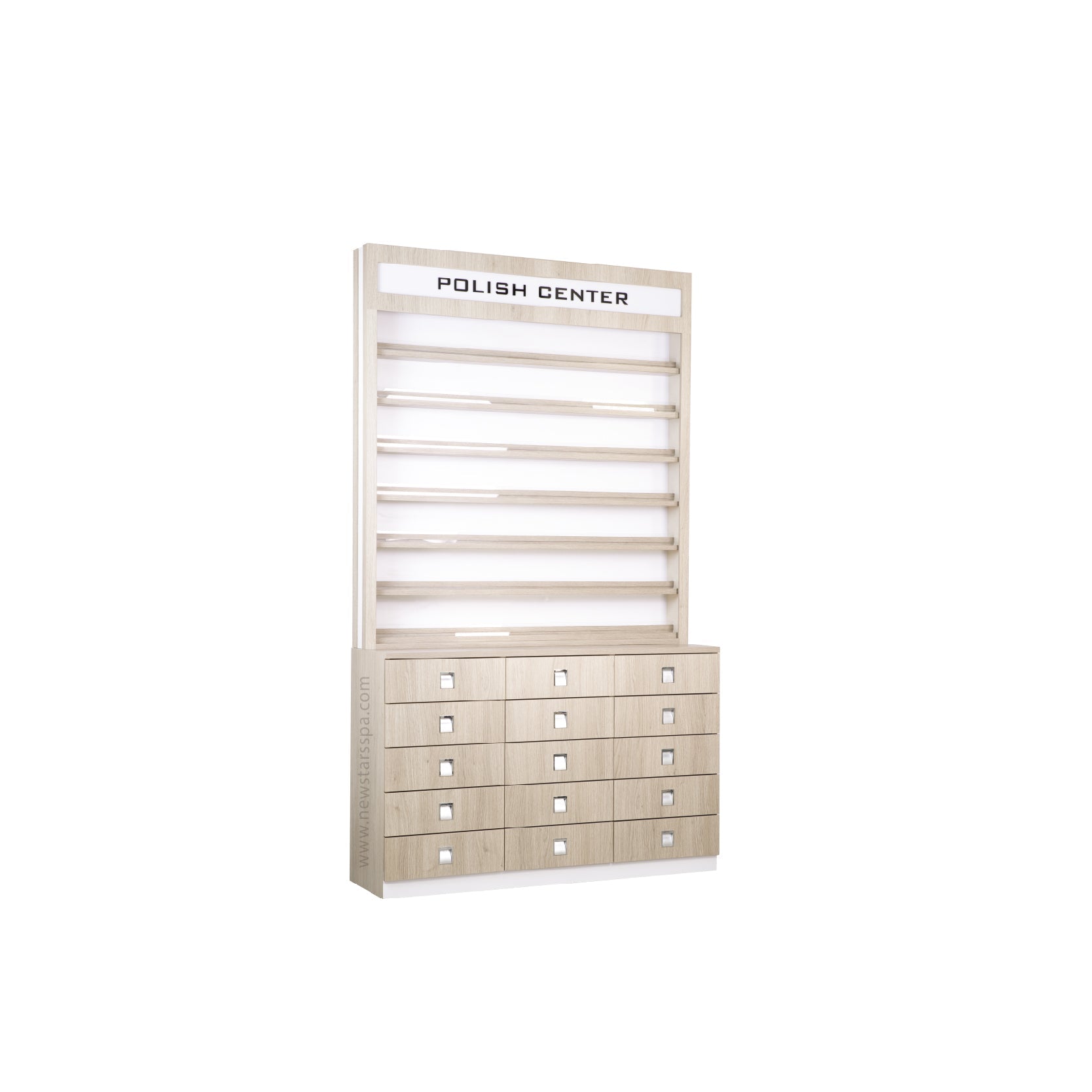 EX Polish Rack w/LED w/Gel Color Cabinet 48" - New Star Salon Furniture