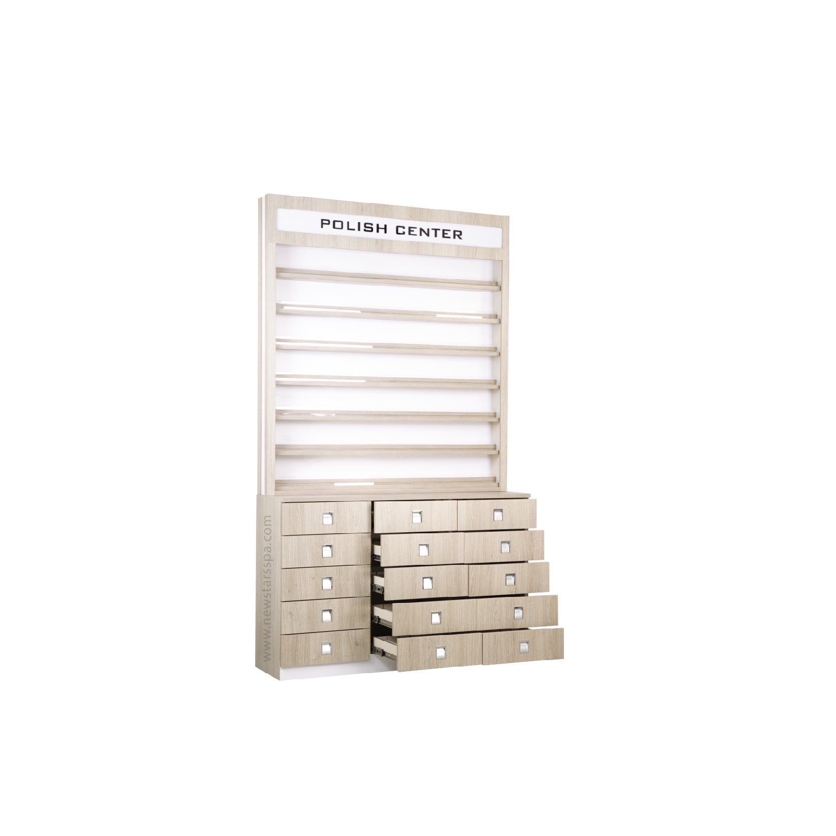 EX Polish Rack w/LED w/Gel Color Cabinet 48" - New Star Salon Furniture