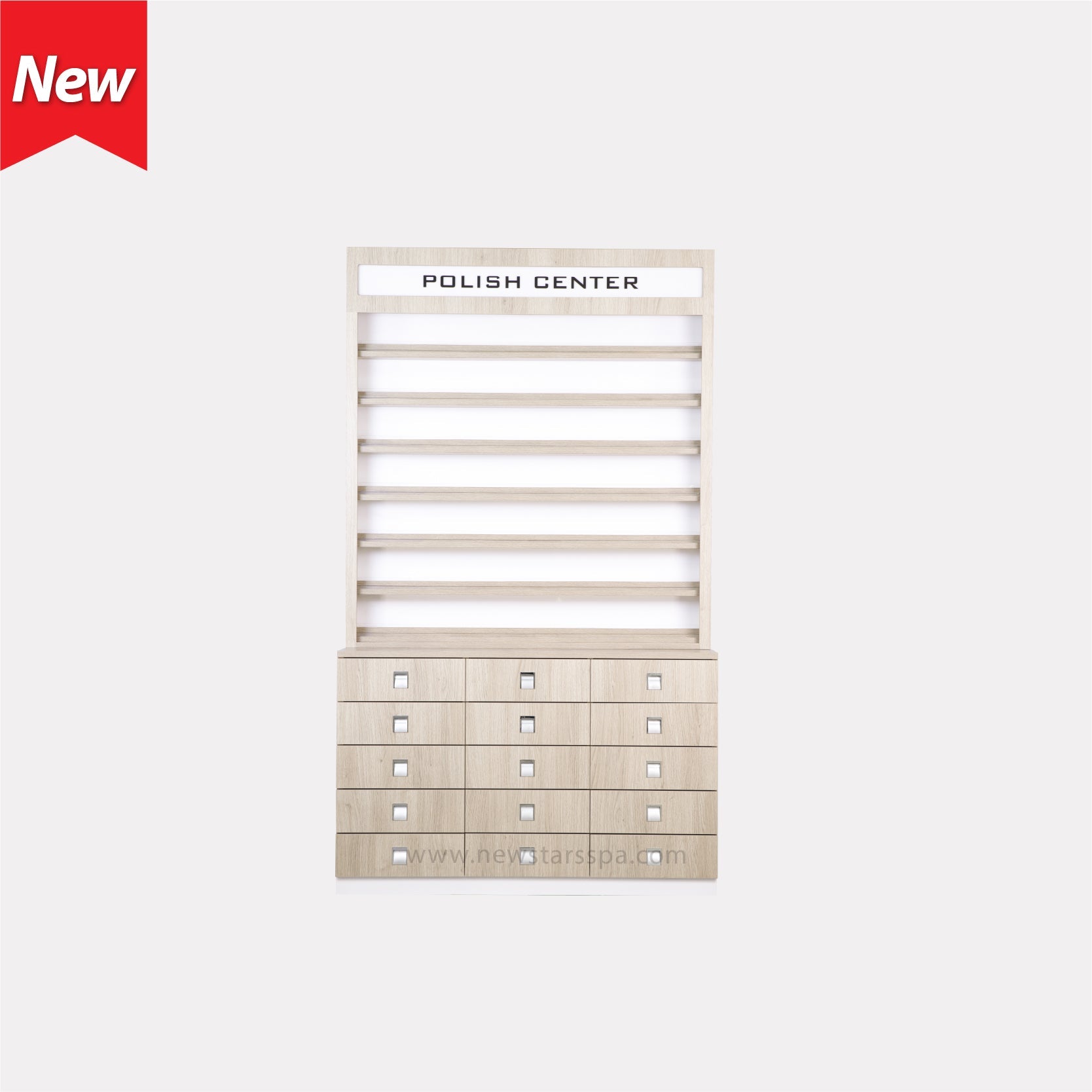 EX Polish Rack w/LED w/Gel Color Cabinet 48" - New Star Salon Furniture