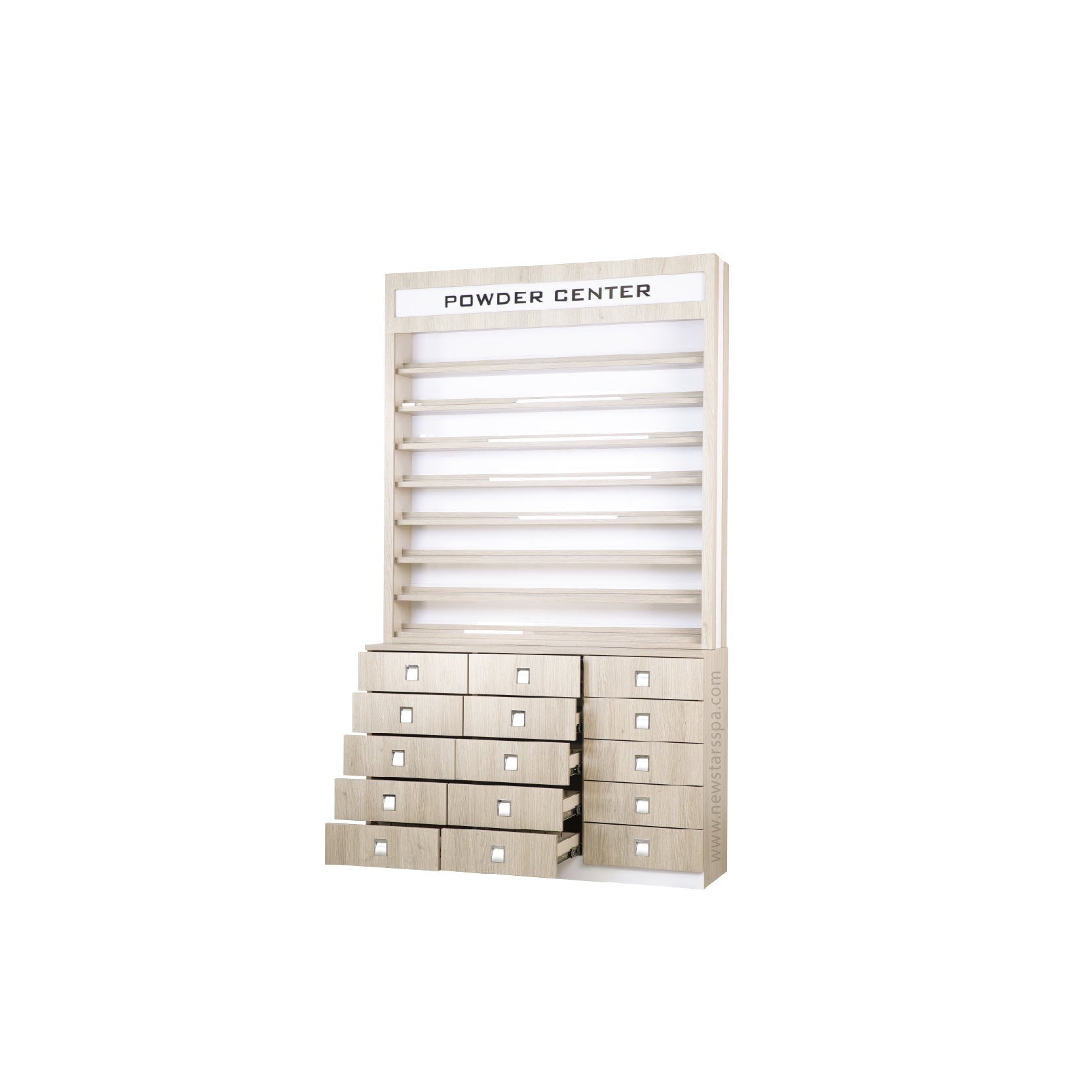 EX Powder Rack w/LED w/Powder Cabinet 48" - New Star Salon Furniture