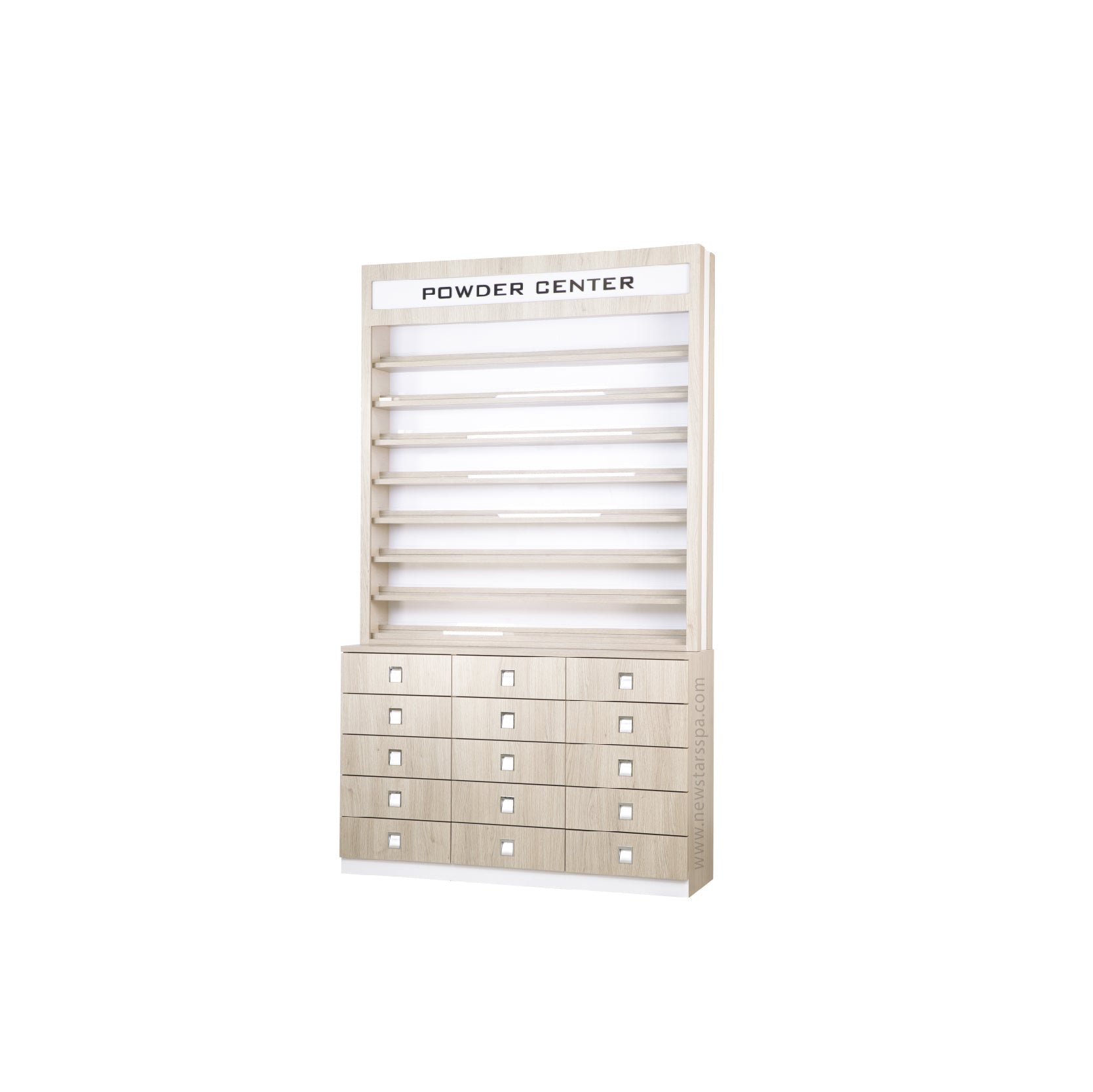 EX Powder Rack w/LED w/Powder Cabinet 48" - New Star Salon Furniture