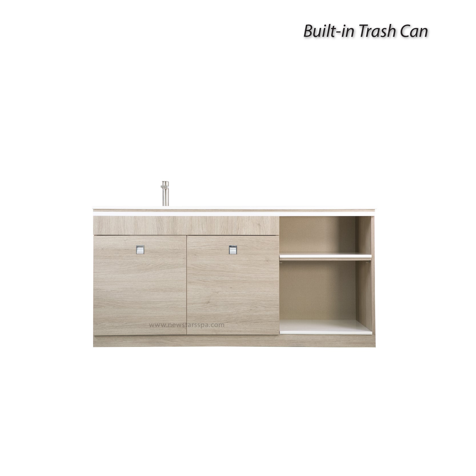 EX Single Sink 1 w/Faucet w/Hot Towel & Sterilizer Cabinet 68" (No Mirror) - New Star Salon Furniture