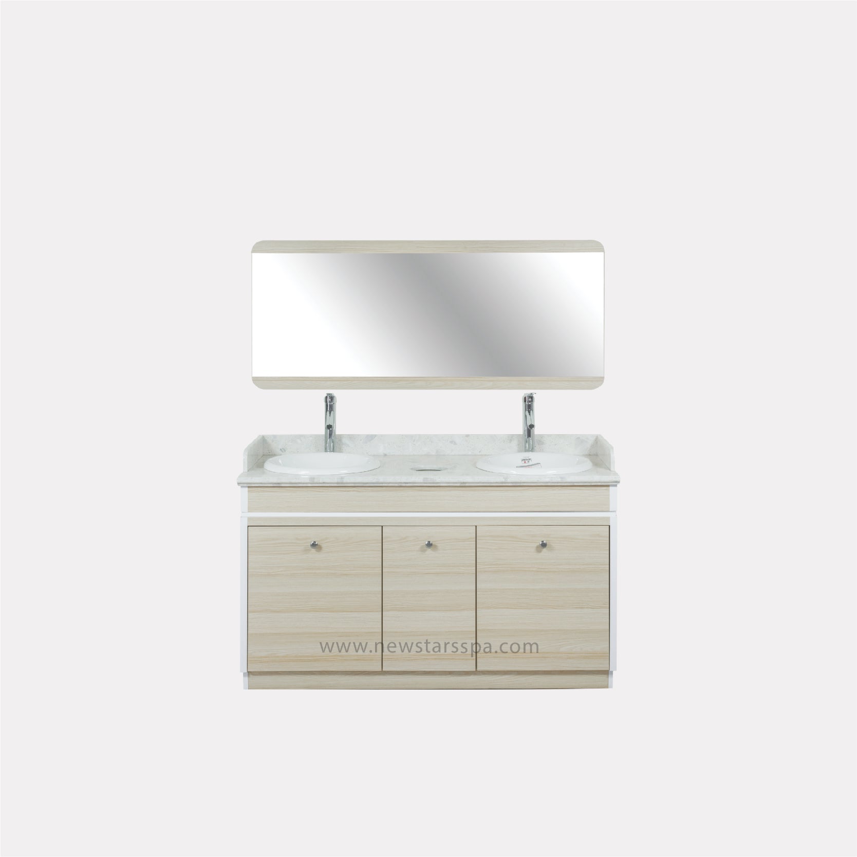 I Double Sink w/Faucets 55" (No Mirror) (517 - V2) - New Star Salon Furniture