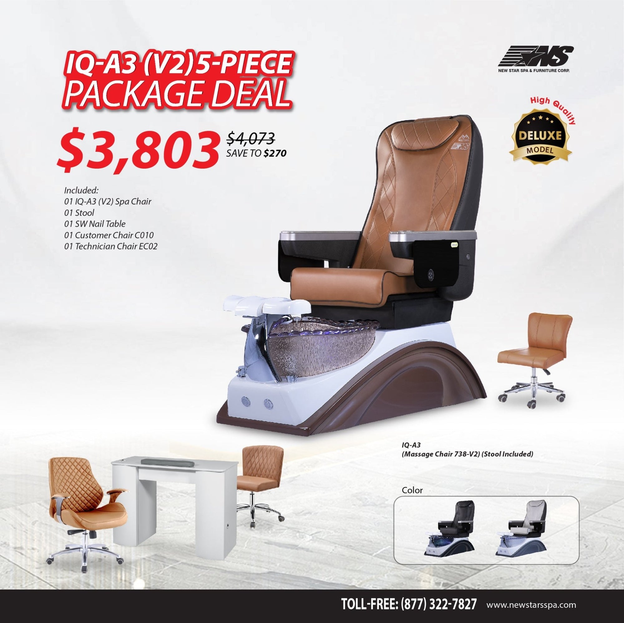 (IQ - A3 V2) 5 - Piece Package Deal - New Star Salon Furniture