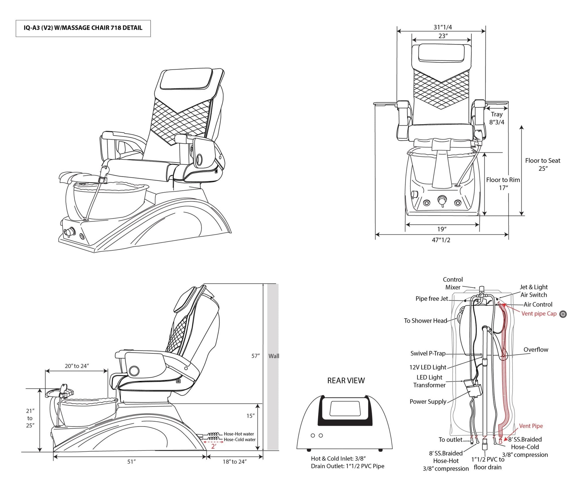 IQ A3 - V2 - Off White/Gray Tub - New Star Salon Furniture