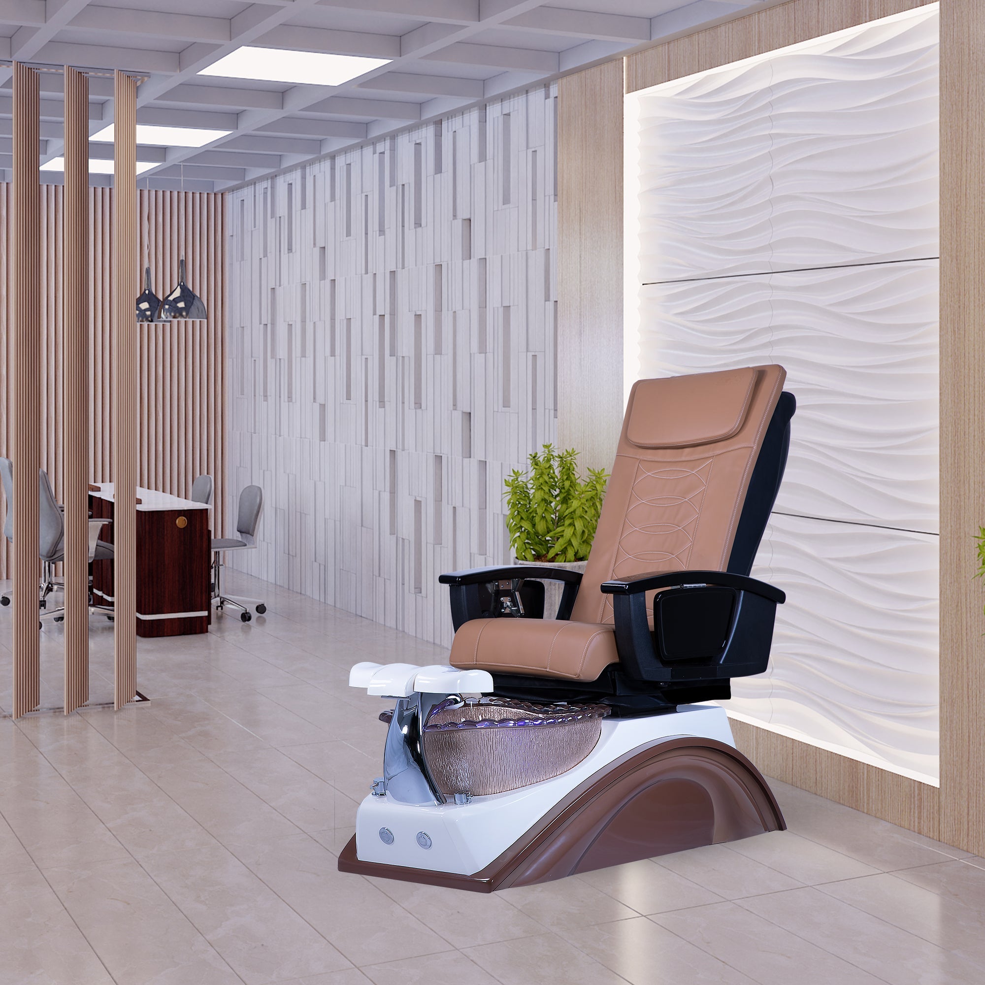 IQ A3 - V2 - Off White/Light Teak Tub - New Star Salon Furniture