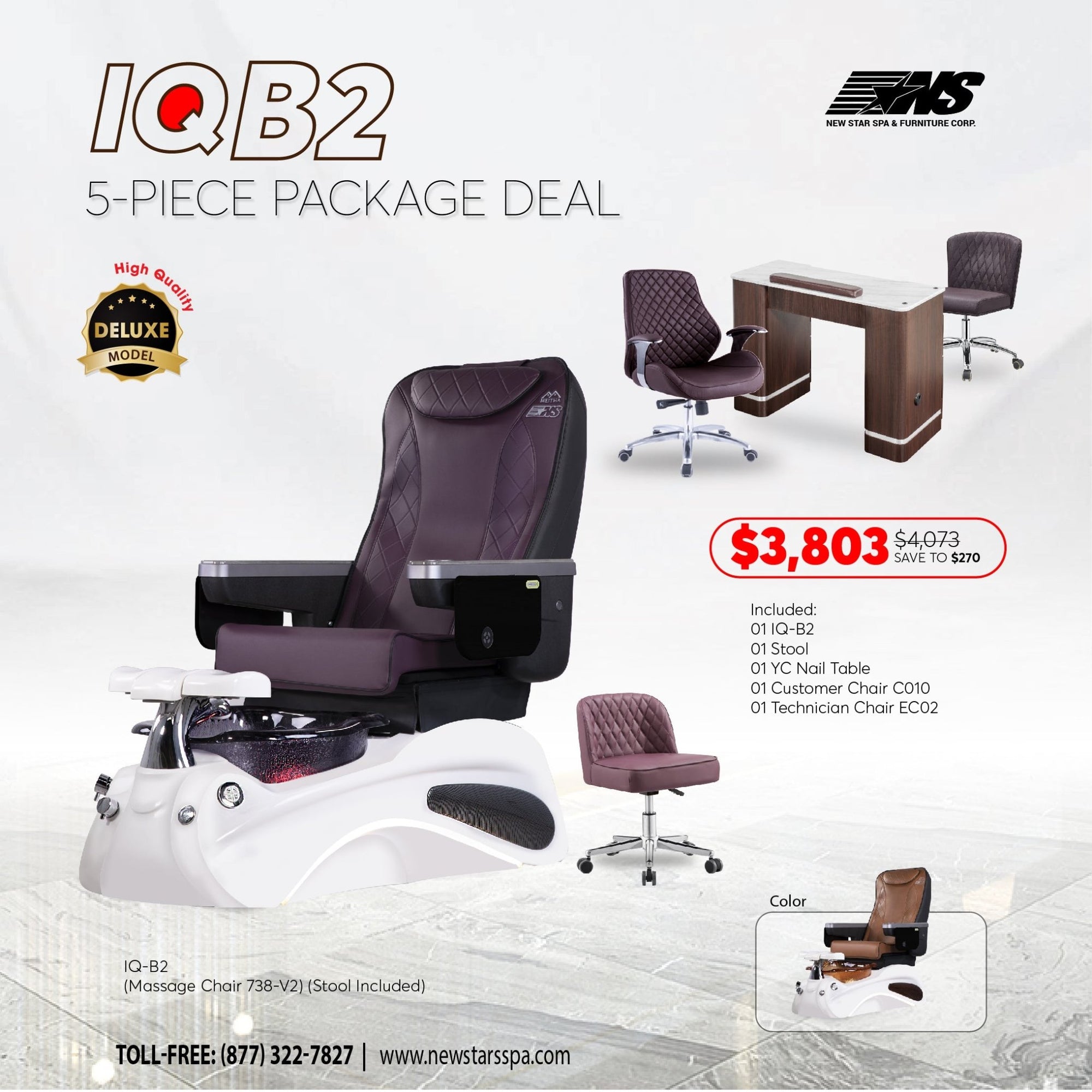 (IQ - B2) 5 - Piece Package Deal - New Star Salon Furniture