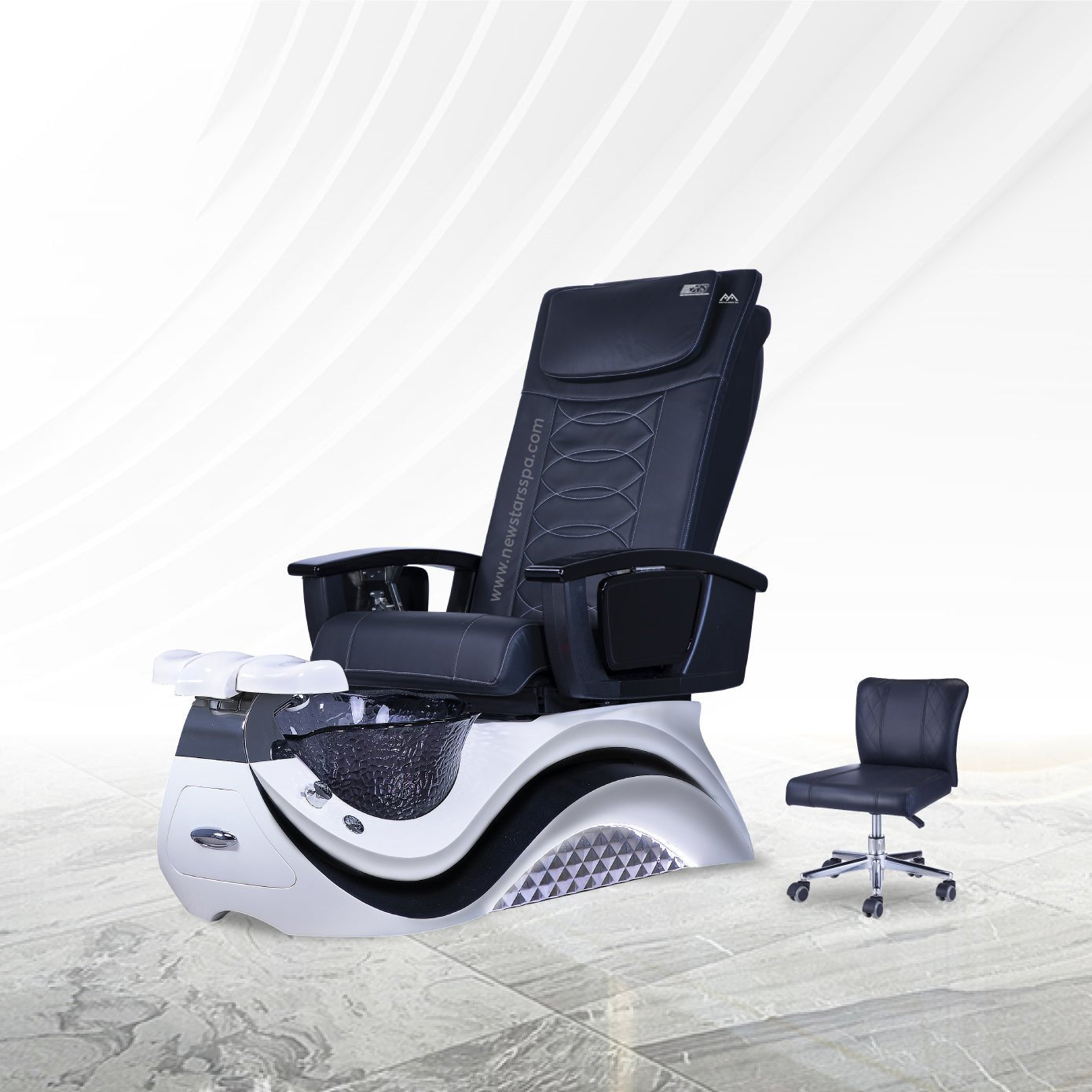 Max Spa - White/Black Tub - New Star Salon Furniture