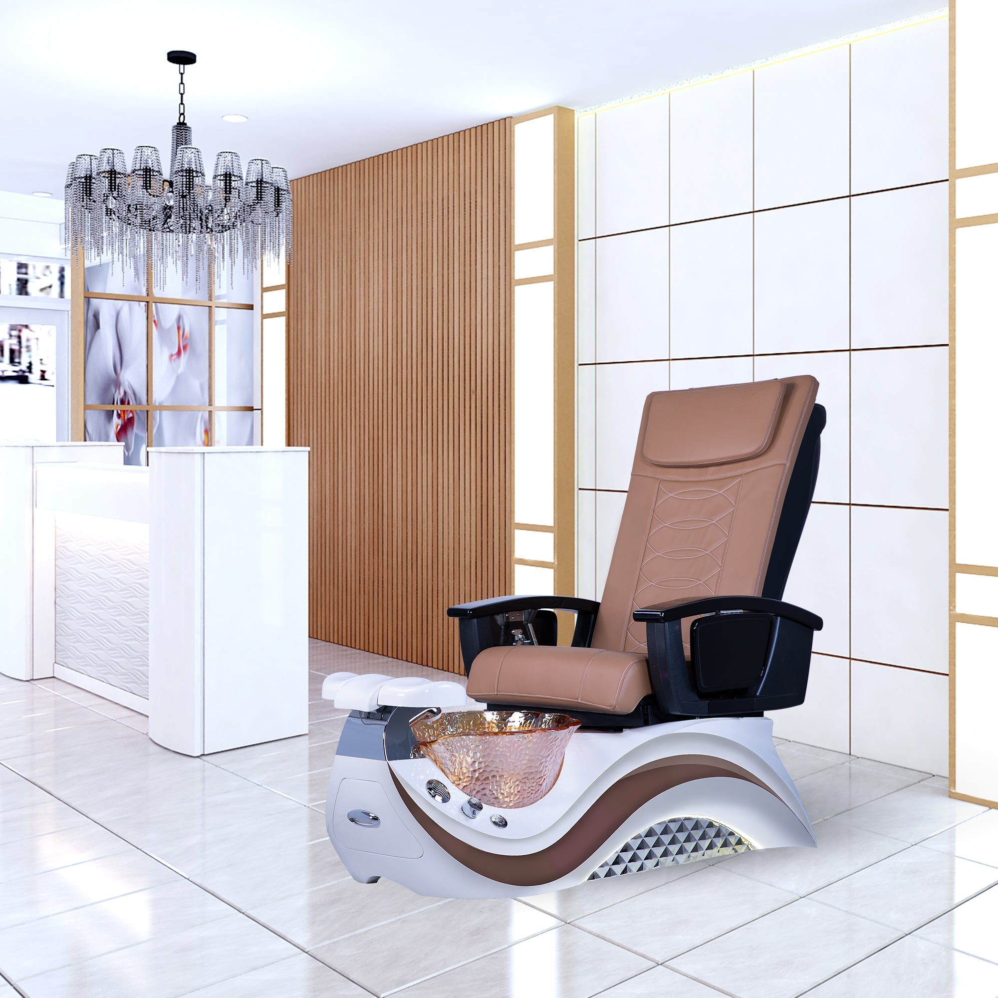 Max Spa - White/Brown Tub - New Star Salon Furniture