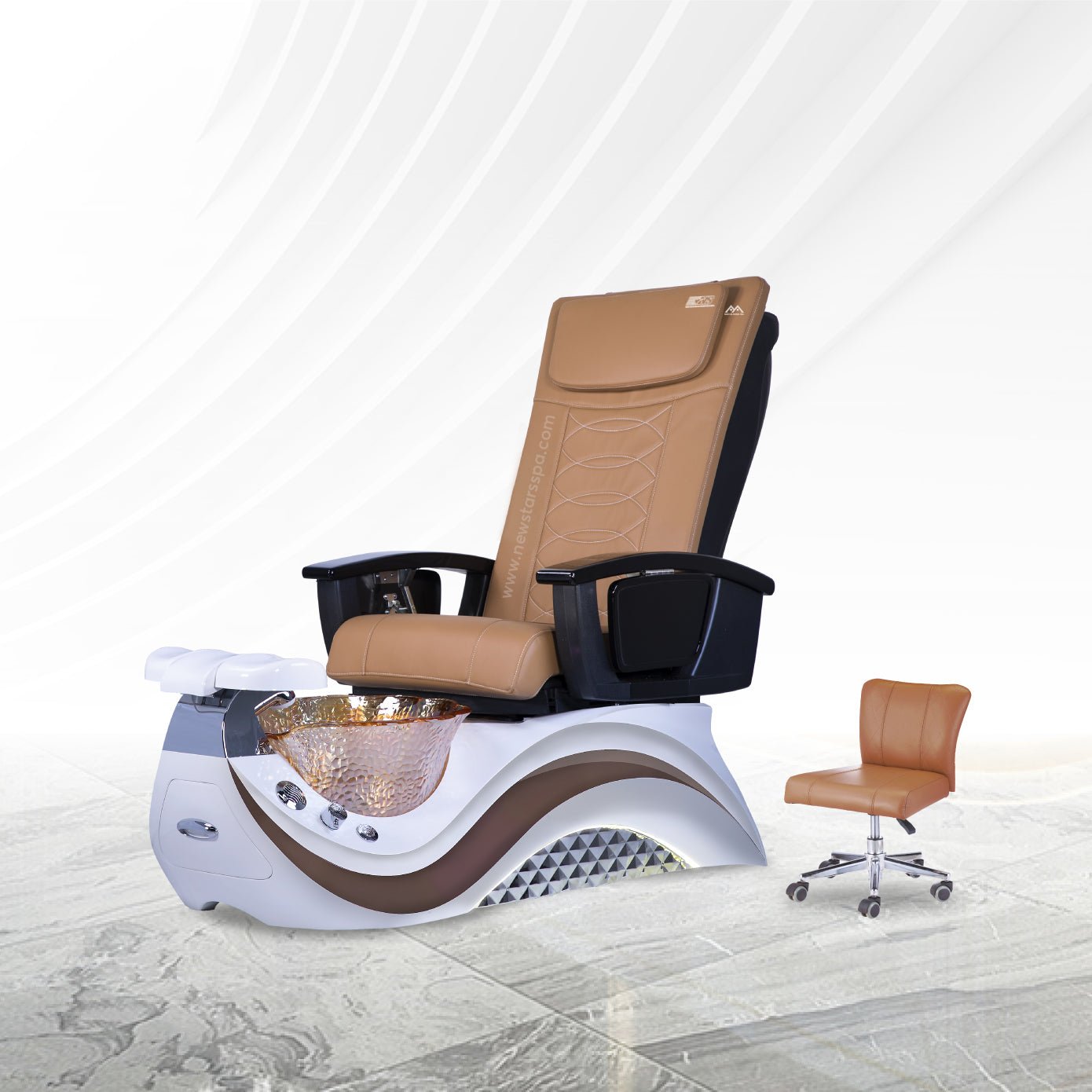Max Spa - White/Brown Tub - New Star Salon Furniture