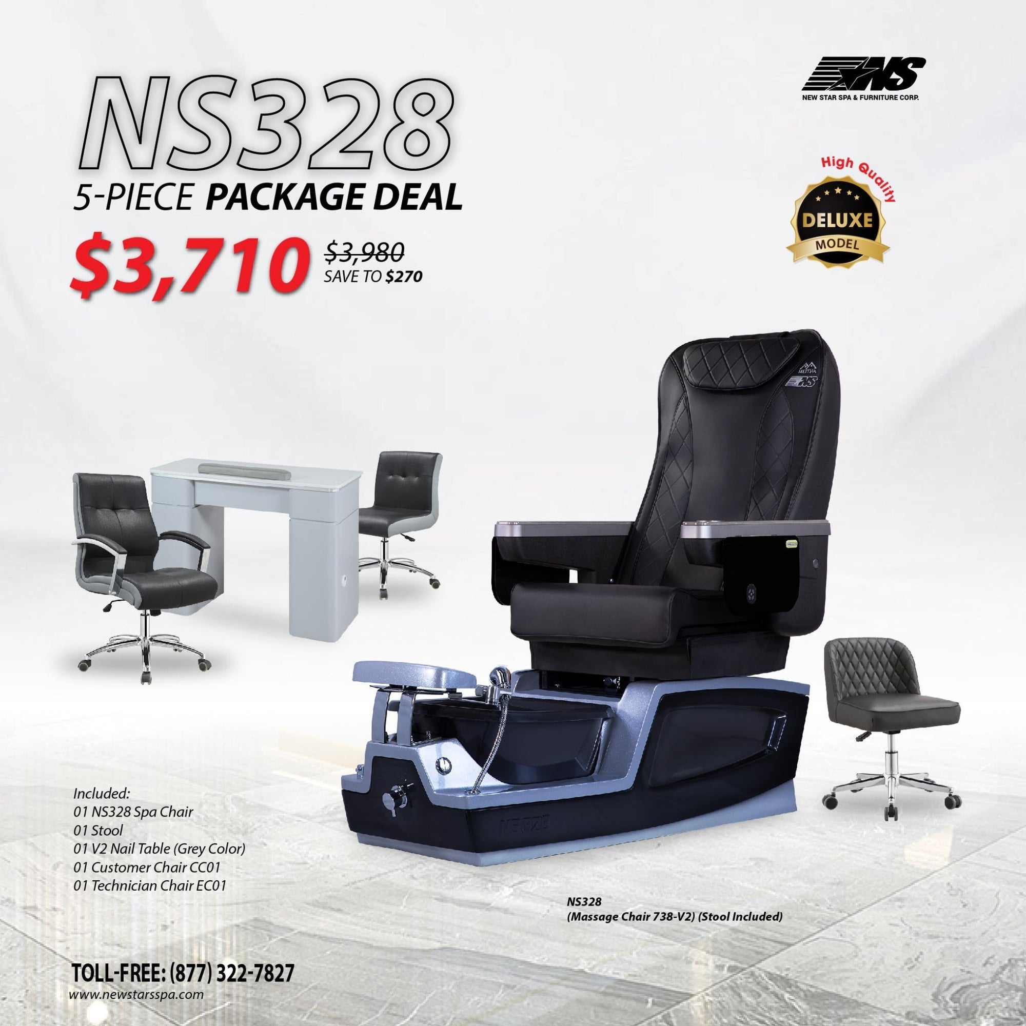 (NS328) 5 - Piece Package Deal - New Star Salon Furniture