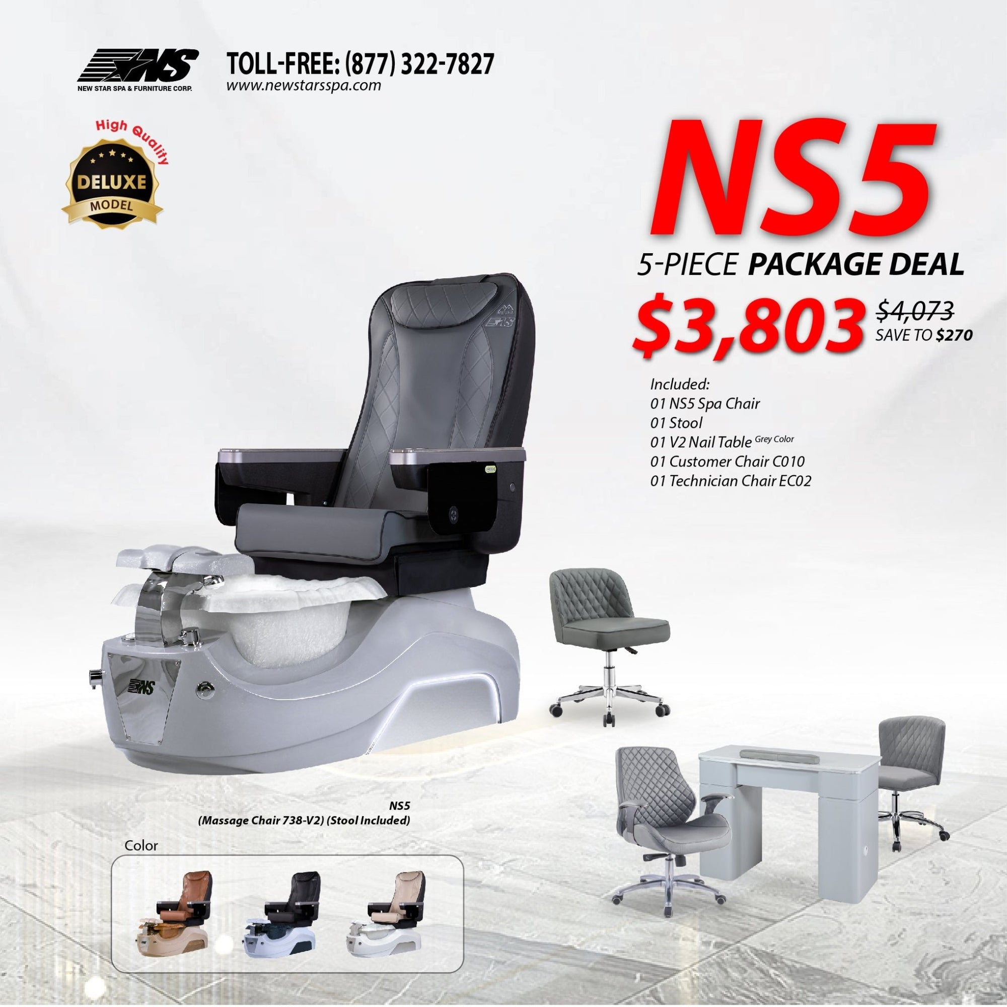(NS5) 5 - Piece Package Deal - New Star Salon Furniture