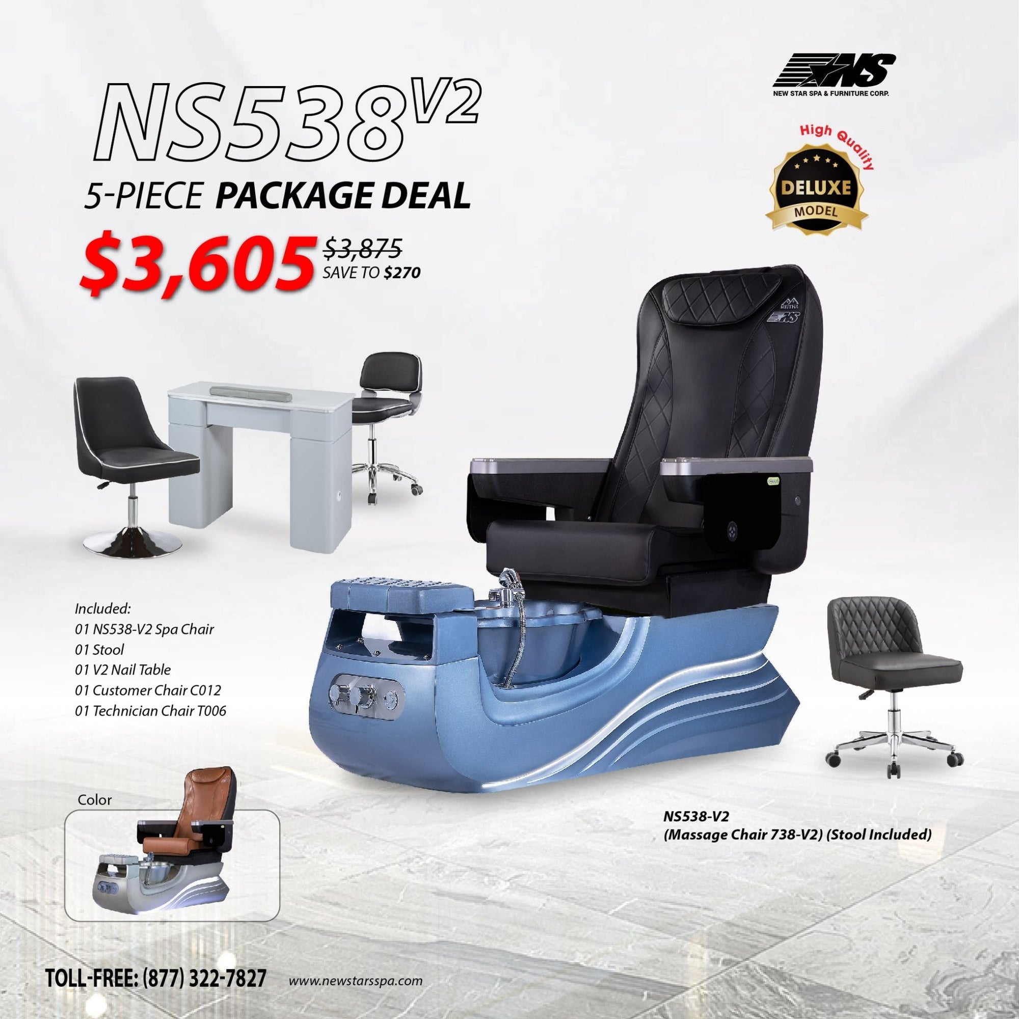 (NS538 - V2) 5 - Piece Package Deal - New Star Salon Furniture