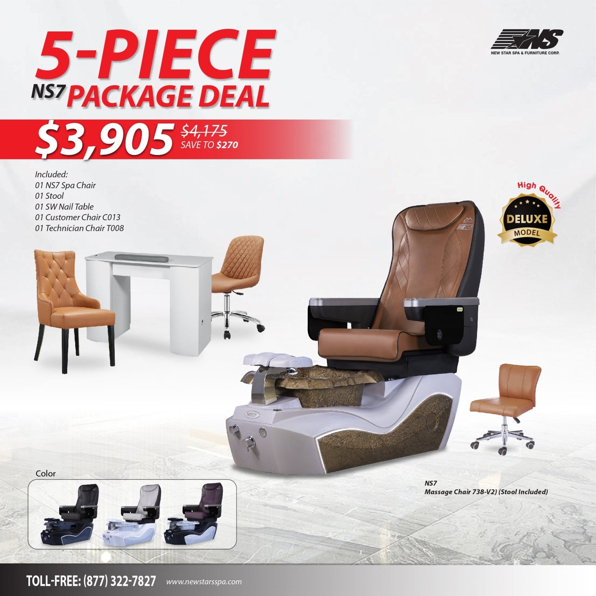 (NS7) 5 - Piece Package Deal - New Star Salon Furniture