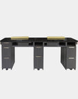 VK Double Nail Table w/3D Wood 72"7/8 - New Star Salon Furniture