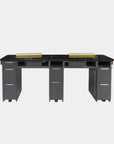 VK Double Nail Table w/Pipe 72"7/8 - New Star Salon Furniture